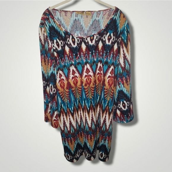 Wrangler Retro Aztec Dress Size XL. Bell sleeves - Picture 1 of 6